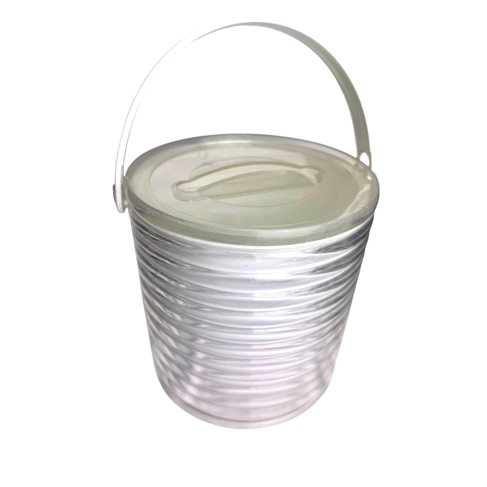 Vintage Clear Ribbed Ice Bucket by Sally Designs | MidCentury Modern Kitchenware